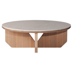 Tavolino Vivo in Oak Natural e Bianco Carrara di Studio Mohs