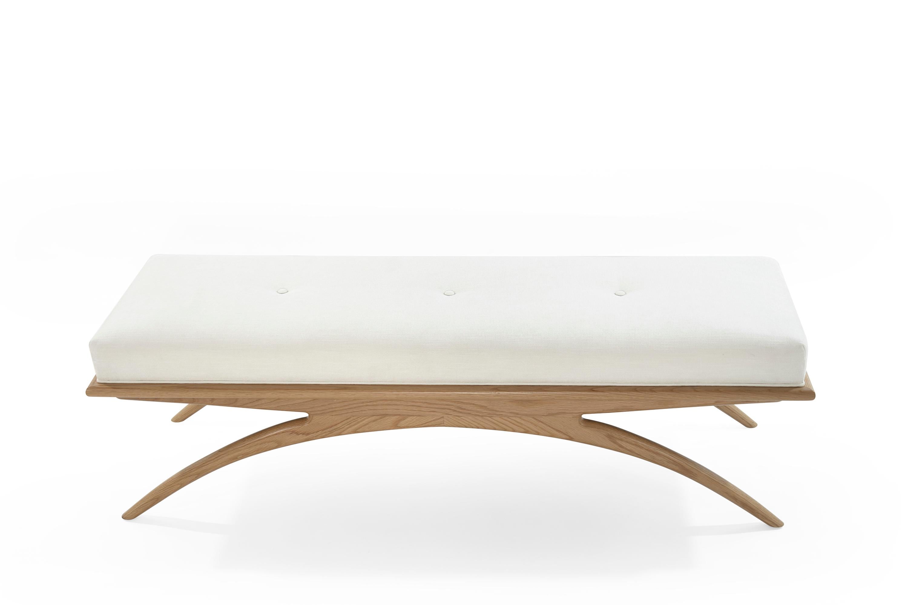 American Natural Oak Convex Bench by Stamford Modern