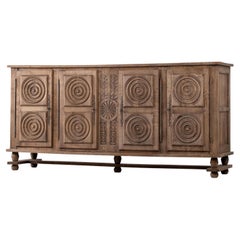 Natural Oak Credenza, France, 1940s