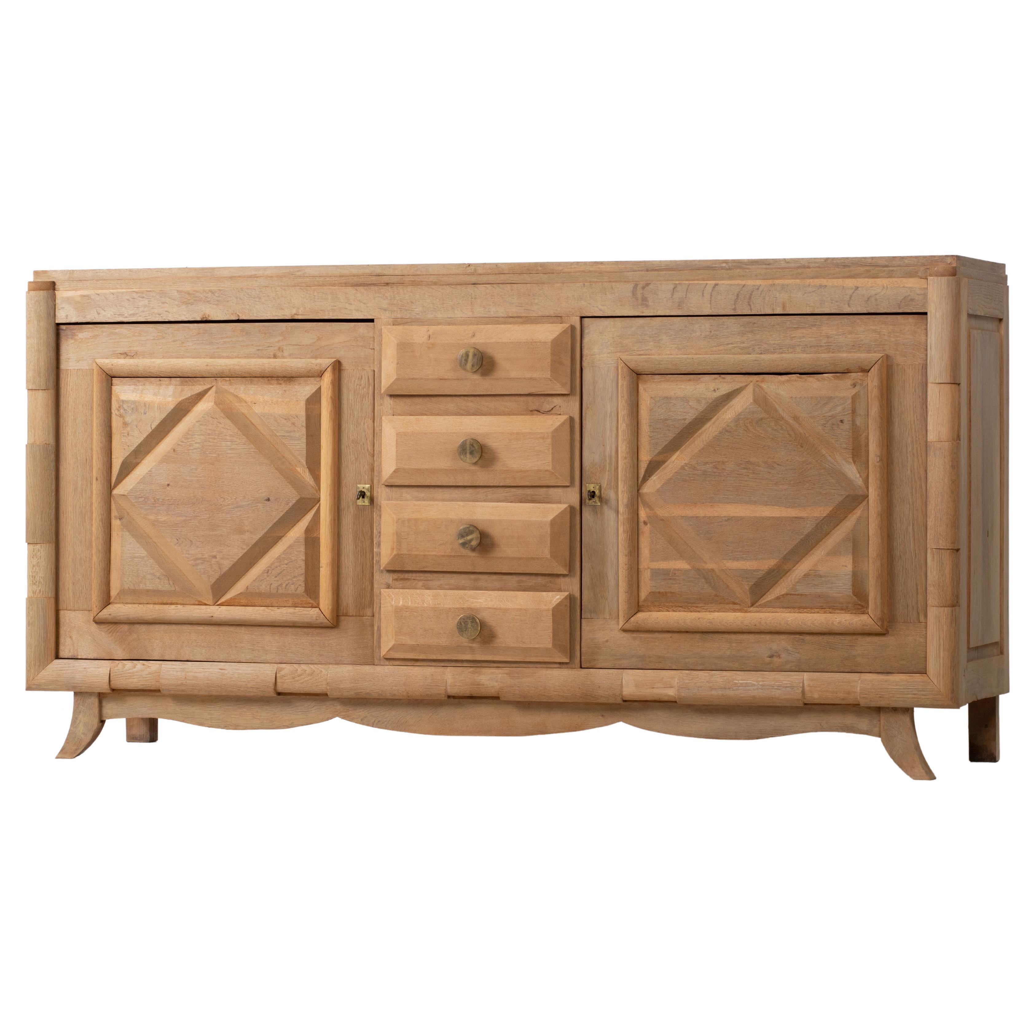 Credenza de roble natural, Francia, años 40