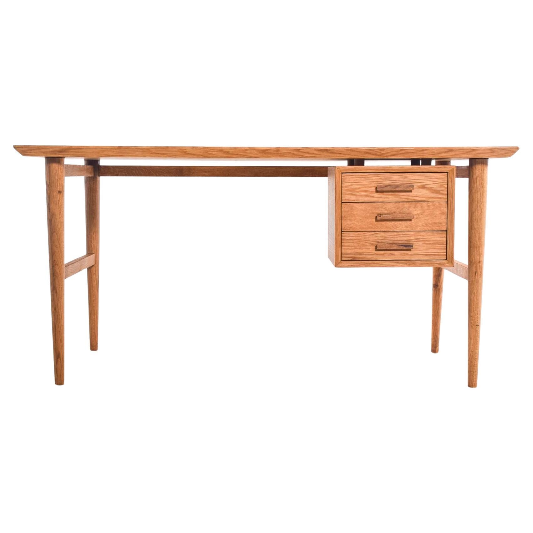 Bureau en chêne naturel à trois tiroirs modèle S1 par Dust Wood