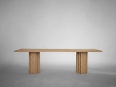 Natural Oak Dining Table, Sculptural, Solid European Light Oak, Brut by Mokko