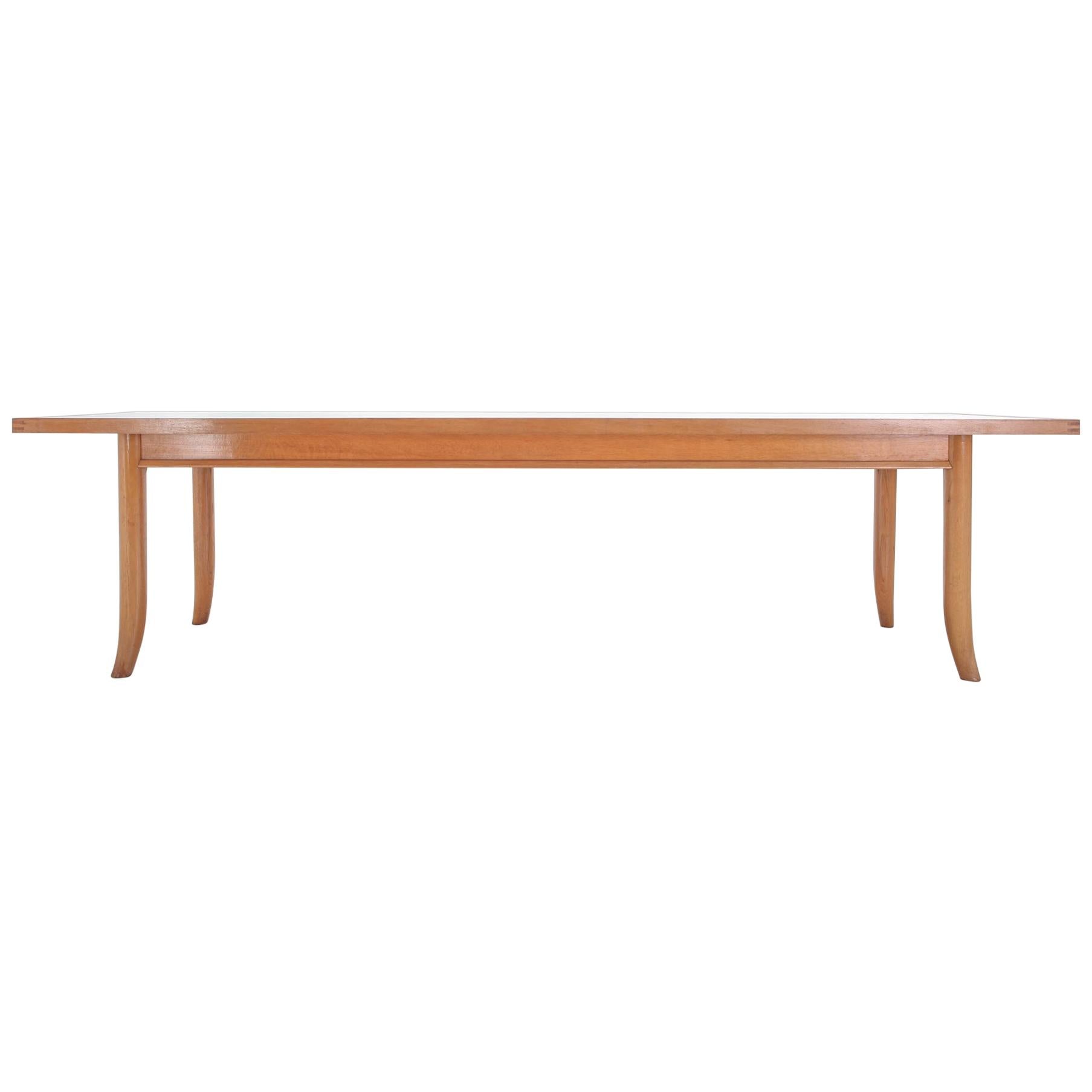 Natural Oak Dining Table with Saber Legs by Robsjohn-Gibbings