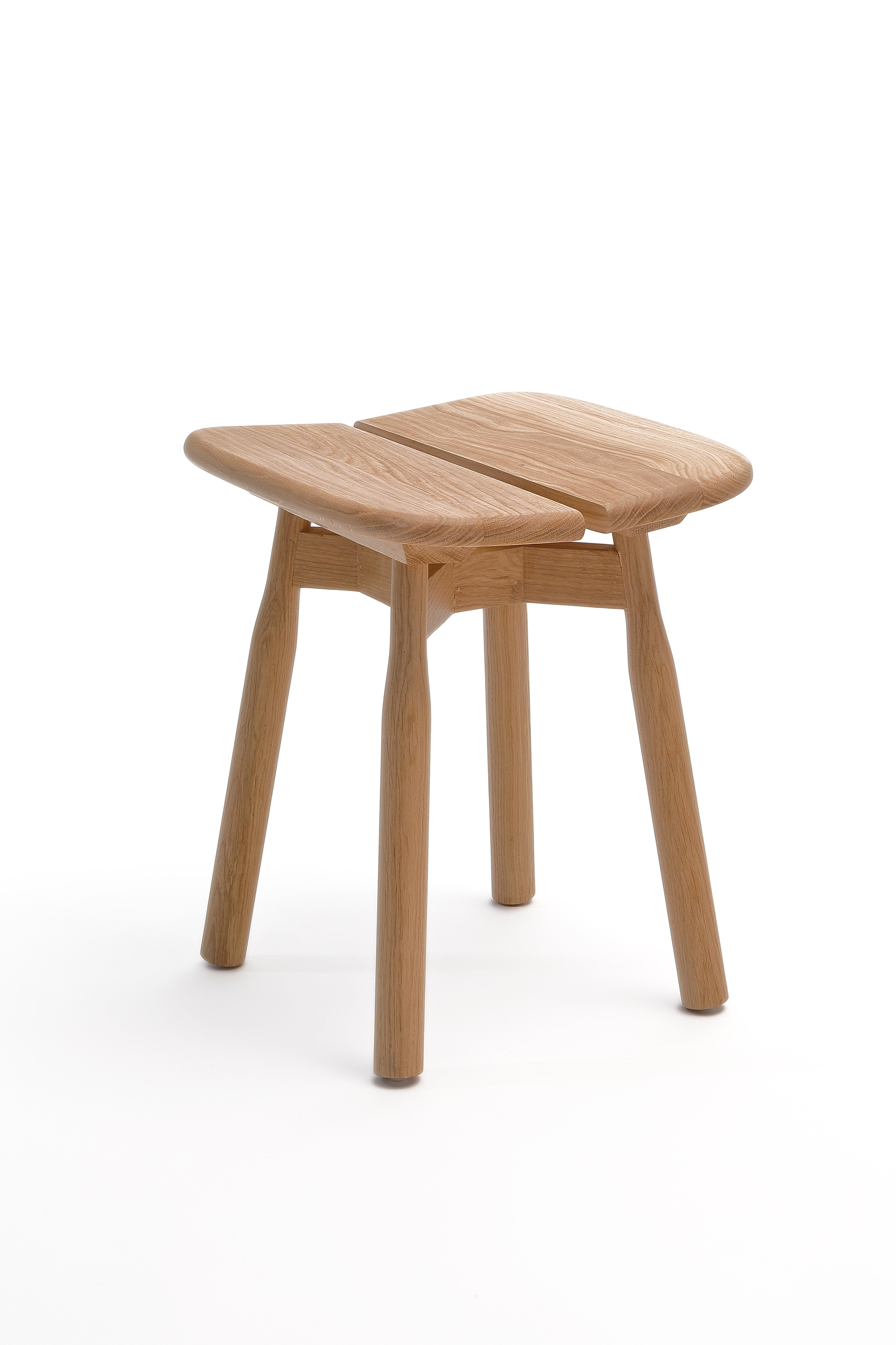 Natural oak DOM stool by Marcos Zanuso Jr
Materials: Low stool, structure, and seat in solid oak, natural varnished or black stained.
Technique: Lacquered metal. Natural or stained wood. 
Dimensions: D 38 x W 40 x H 46 cm


Marco Zanuso JR, the