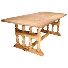 Natural Oak French Table Composite with Parts of the 17th Century