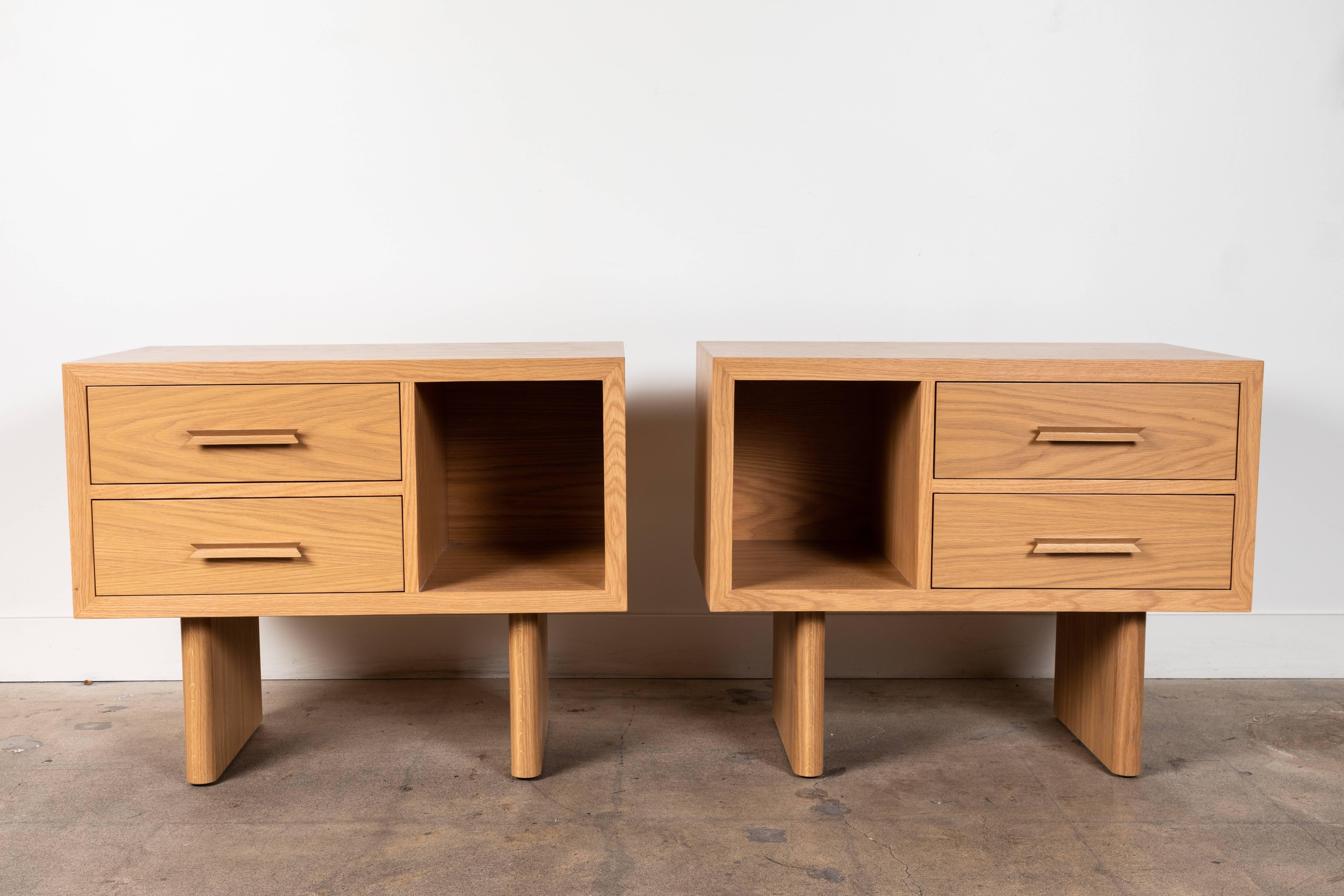 Natural Oak Inverness Nightstands by Lawson-Fenning In New Condition In Los Angeles, CA