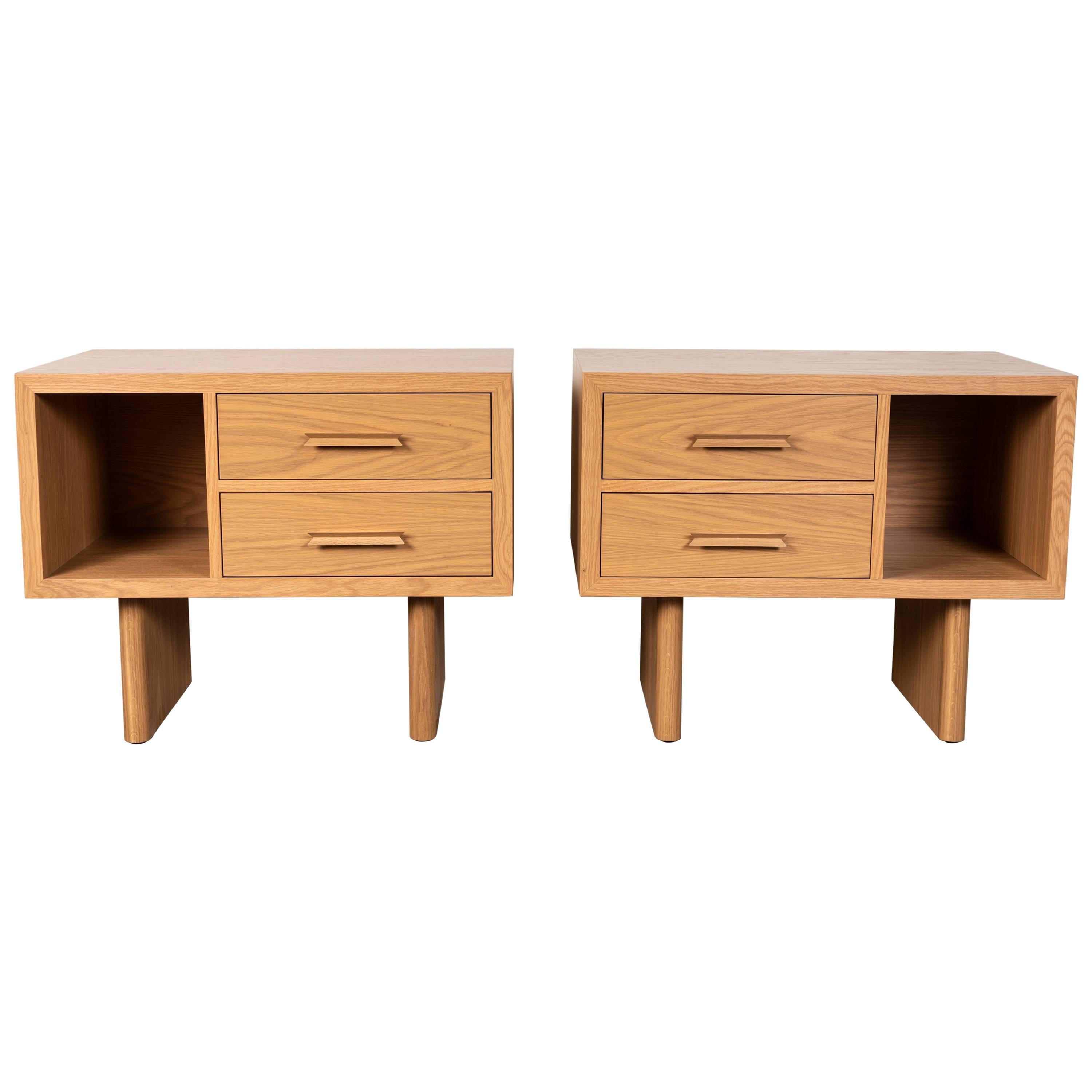 Contemporary Natural Oak Inverness Nightstands by Lawson-Fenning