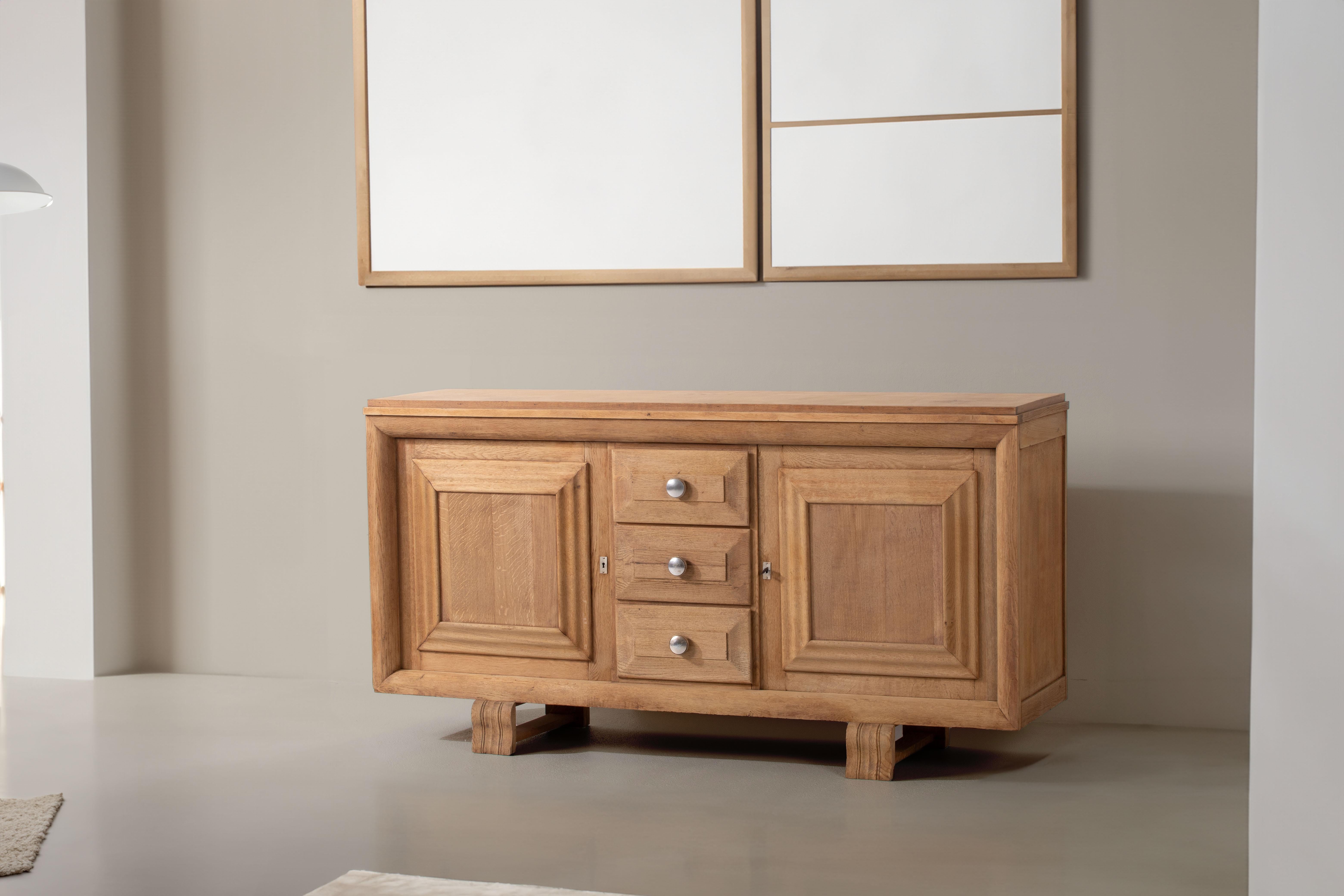 Natural Oak Sideboard, France, 1940s 8