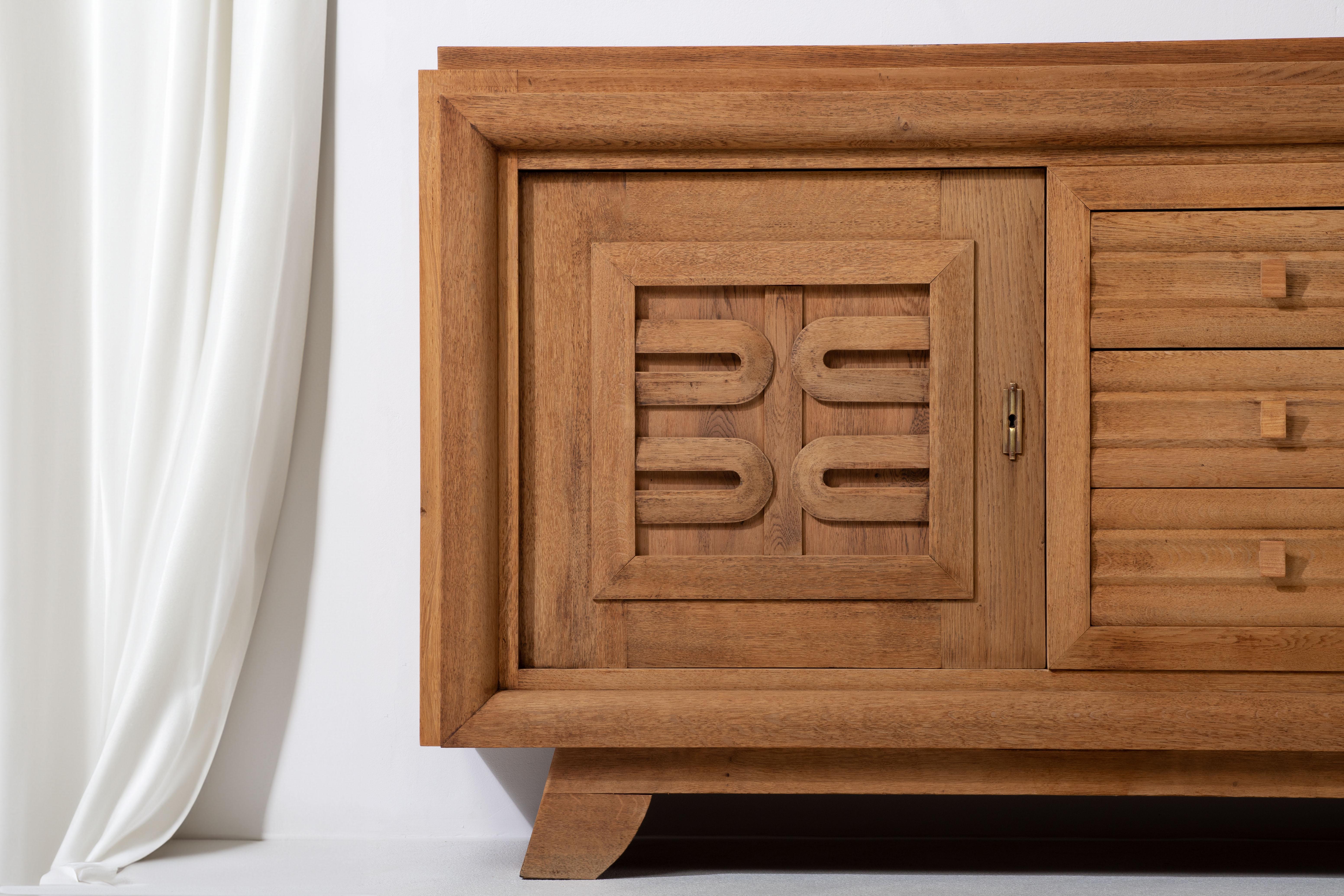Mid-20th Century Natural Oak Sideboard, France, 1940s