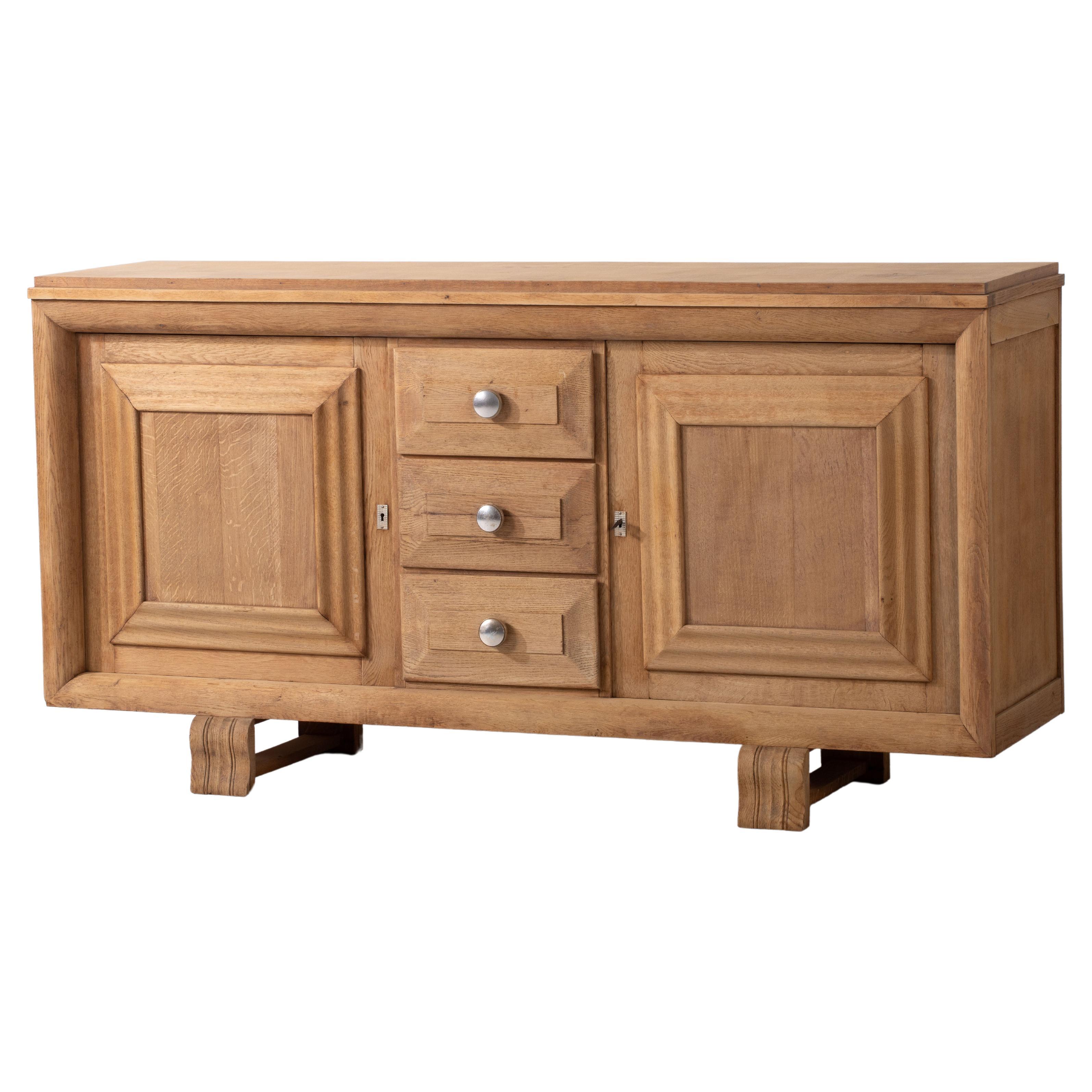 Natural Oak Sideboard, France, 1940s For Sale