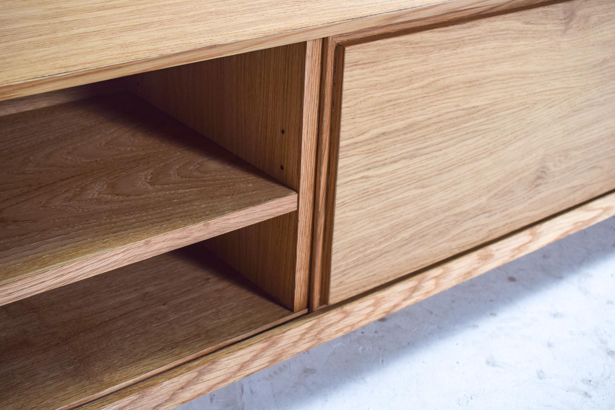 Natural Oak Sliding Door Sideboard Model A2 By Dust Wood For Sale 8