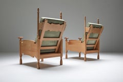 Natural Oak Throne Lounge Chairs