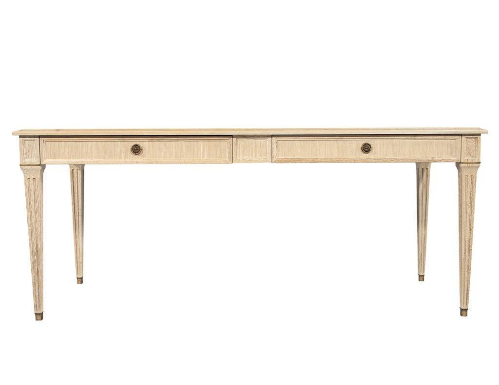 Natural Oak Writing Desk Louis XVI Inspired in vendita 8