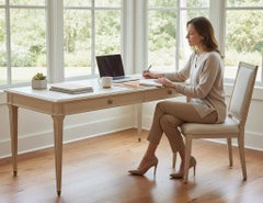 Bureau en Oak Naturel d'inspiration Louis XVI