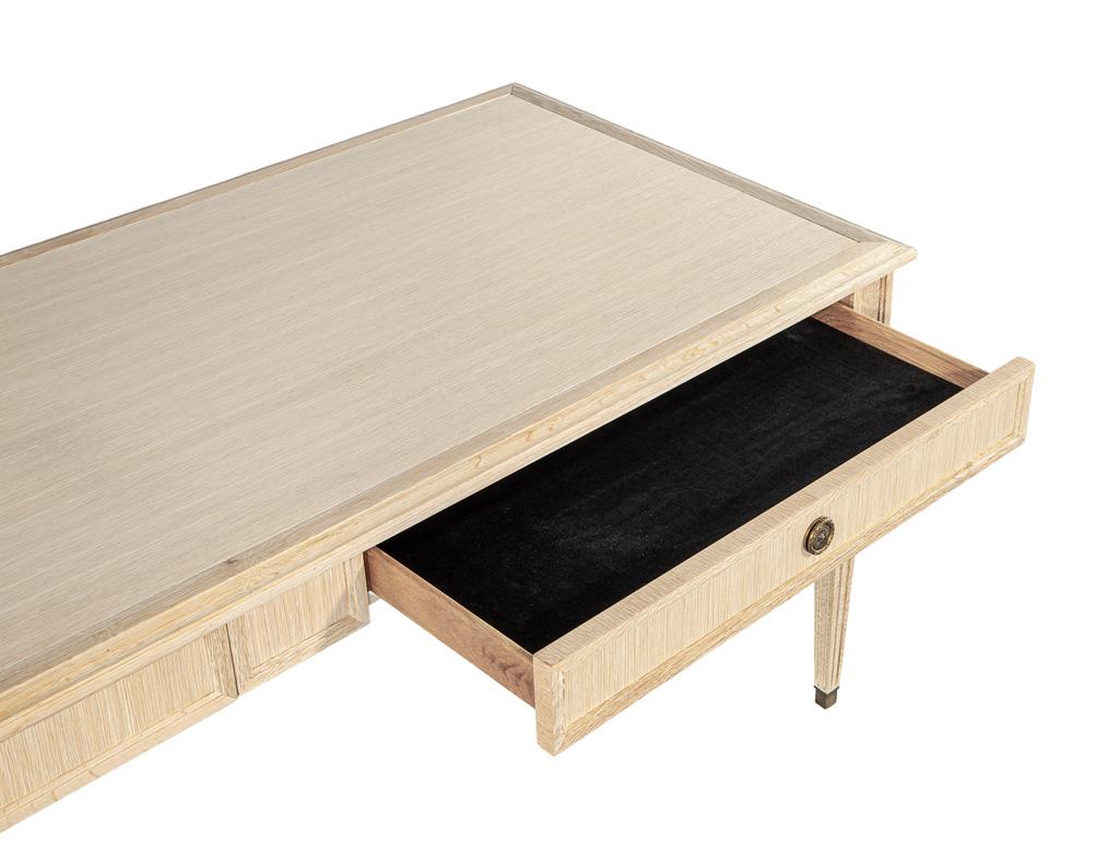 Natural Oak Writing Desk Louis XVI Inspired in vendita 1