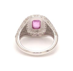 Natural 0.35cts Pink Sapphire & 1.41cts Diamond Ring in 18k Gold
