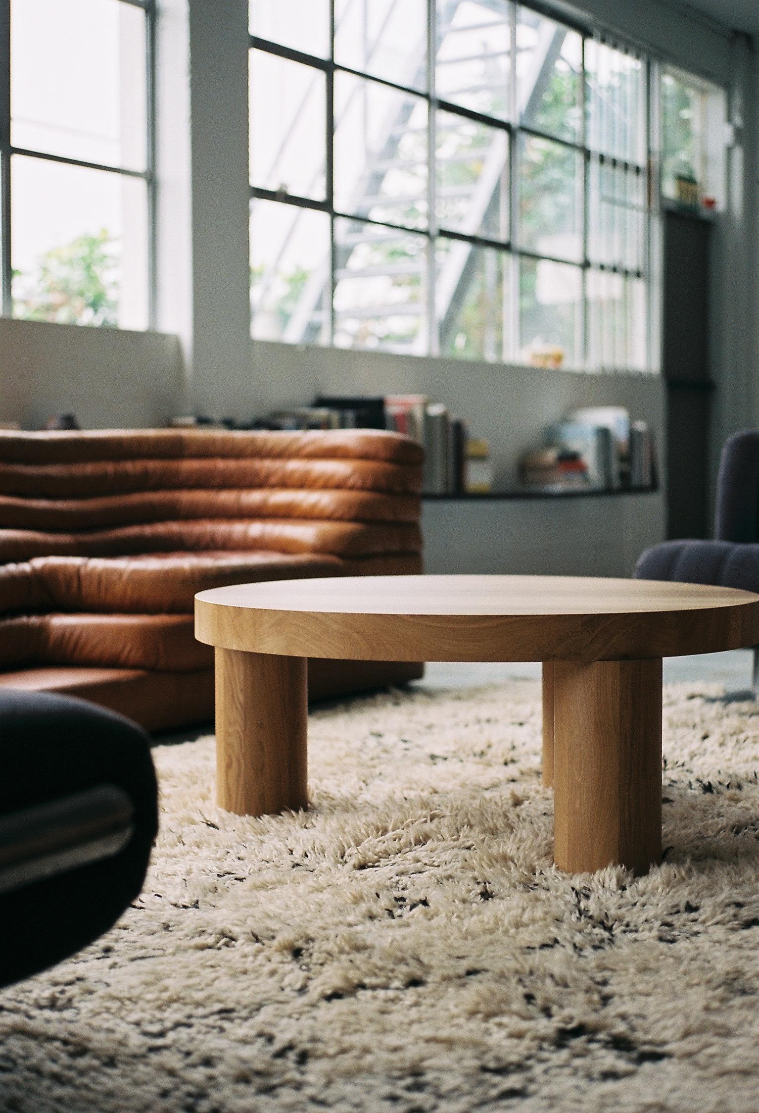 Contemporary Natural Offset Dining Table by Resident For Sale