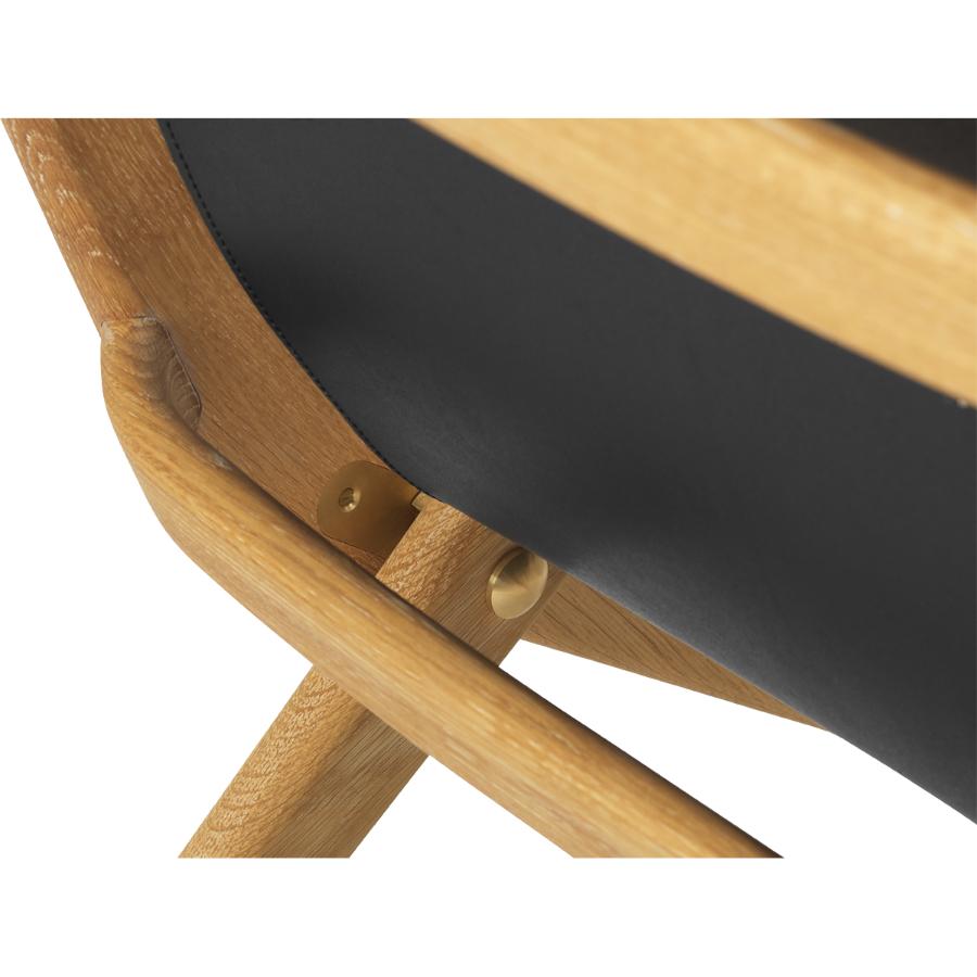 Contemporary Natural Oiled Oak and Black Leather Saxe Chair by Lassen