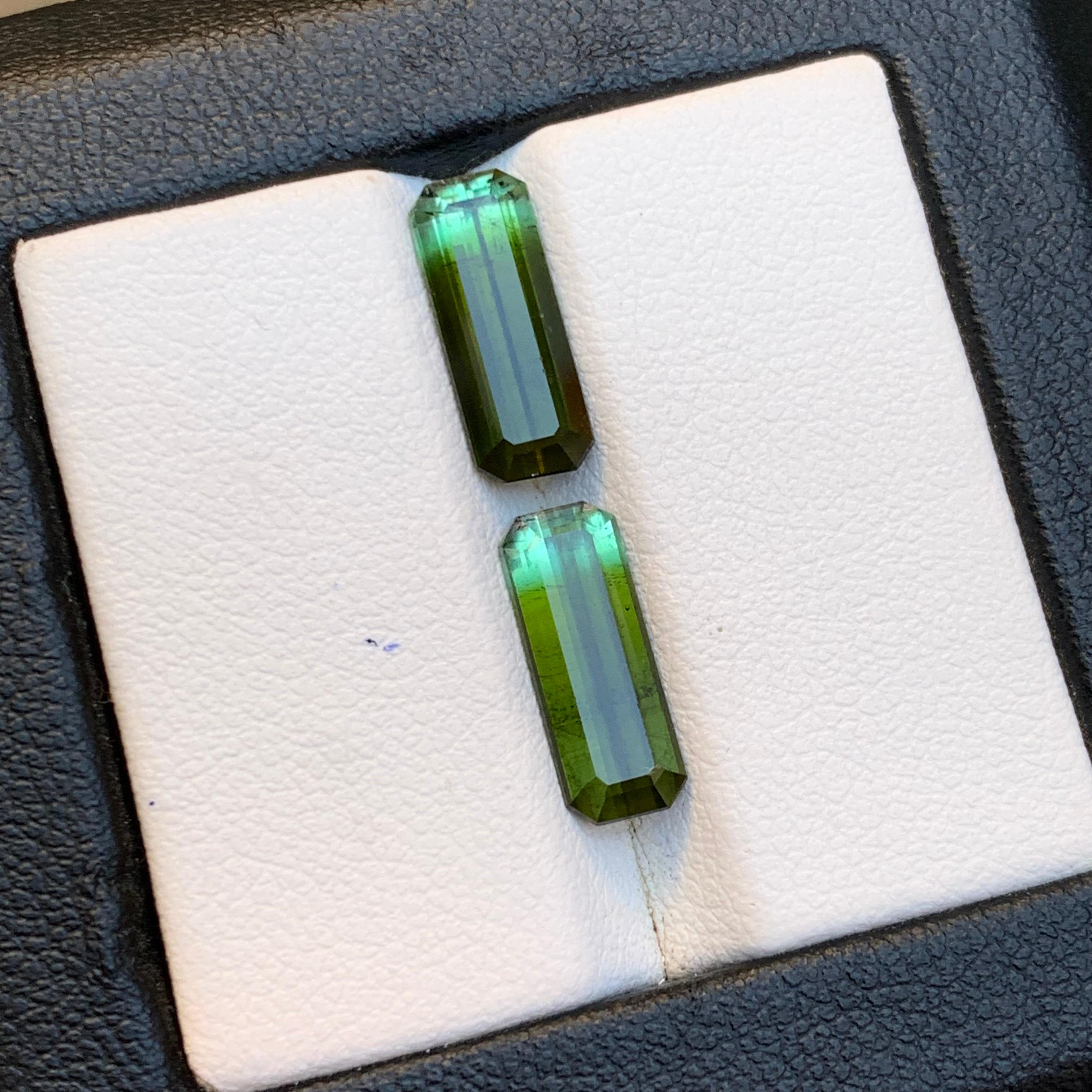 Taille émeraude Nature Greene & Greene Greene Tourmaline 4.86 Ct Emerald Cut Loose Gemstone Set en vente