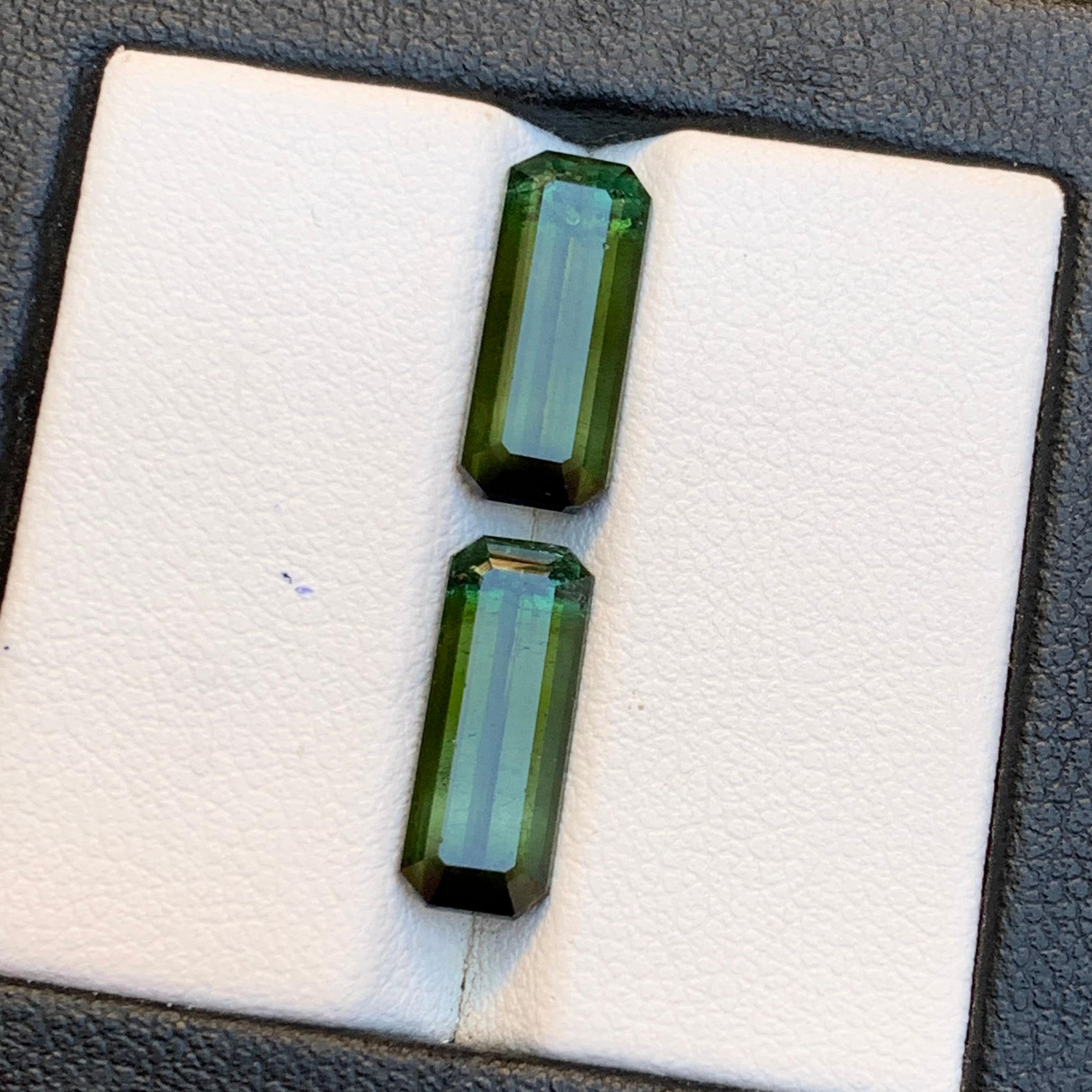 Nature Greene & Greene Greene Tourmaline 6.38 Ct Emerald Cut Loose Gemstone Set Unisexe en vente