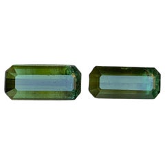 Naturelle Tourmaline vert olive 5.28 Ct Emerald Cut Loose Gemstone Set - Bijoux