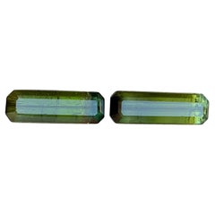 Naturelle Tourmaline vert olive 6.44 Ct Emerald Cut Loose Gemstone Set - Bijoux