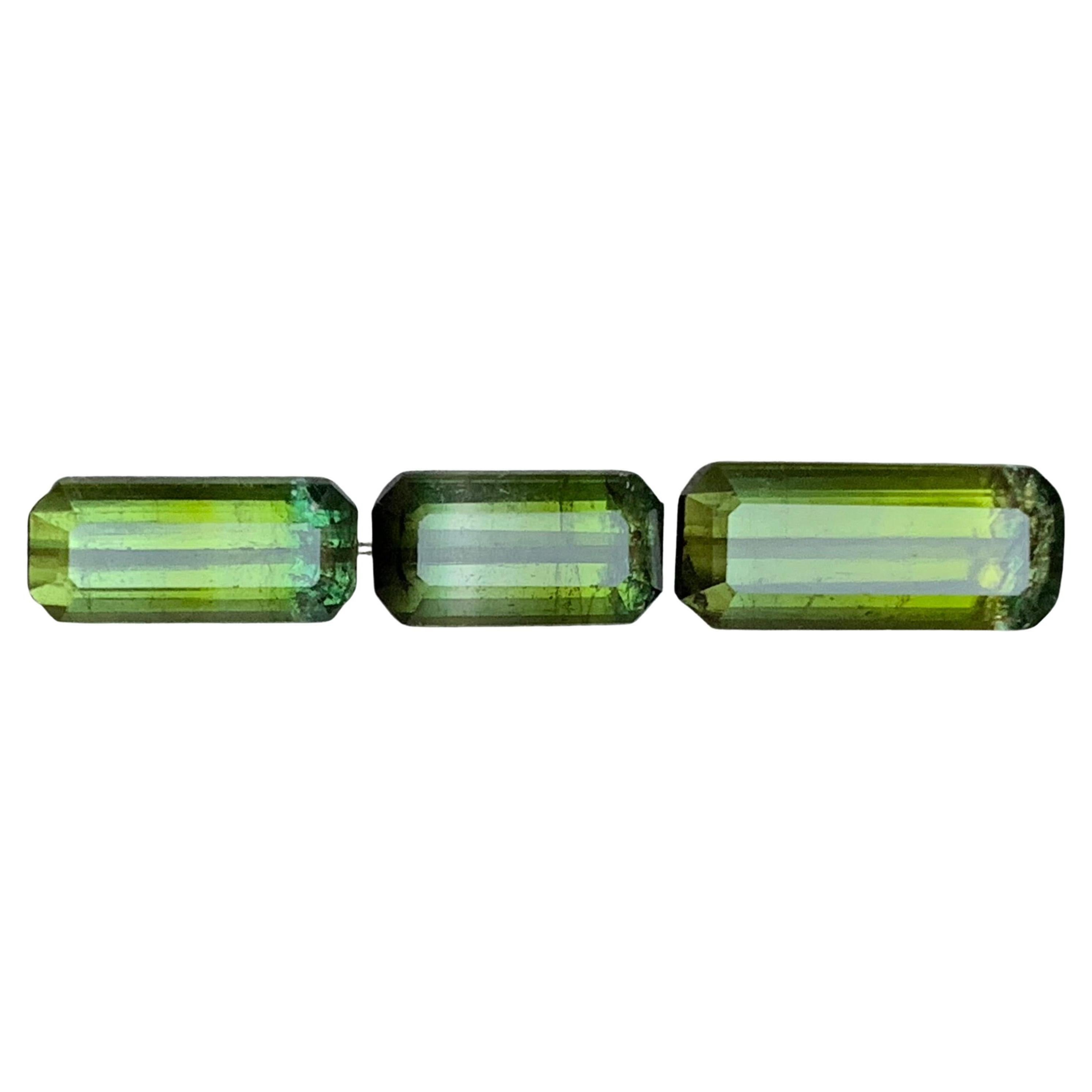 Naturelle Tourmaline vert olive 6.46 Ct Emerald Cut Loose Gemstone for Jewelry