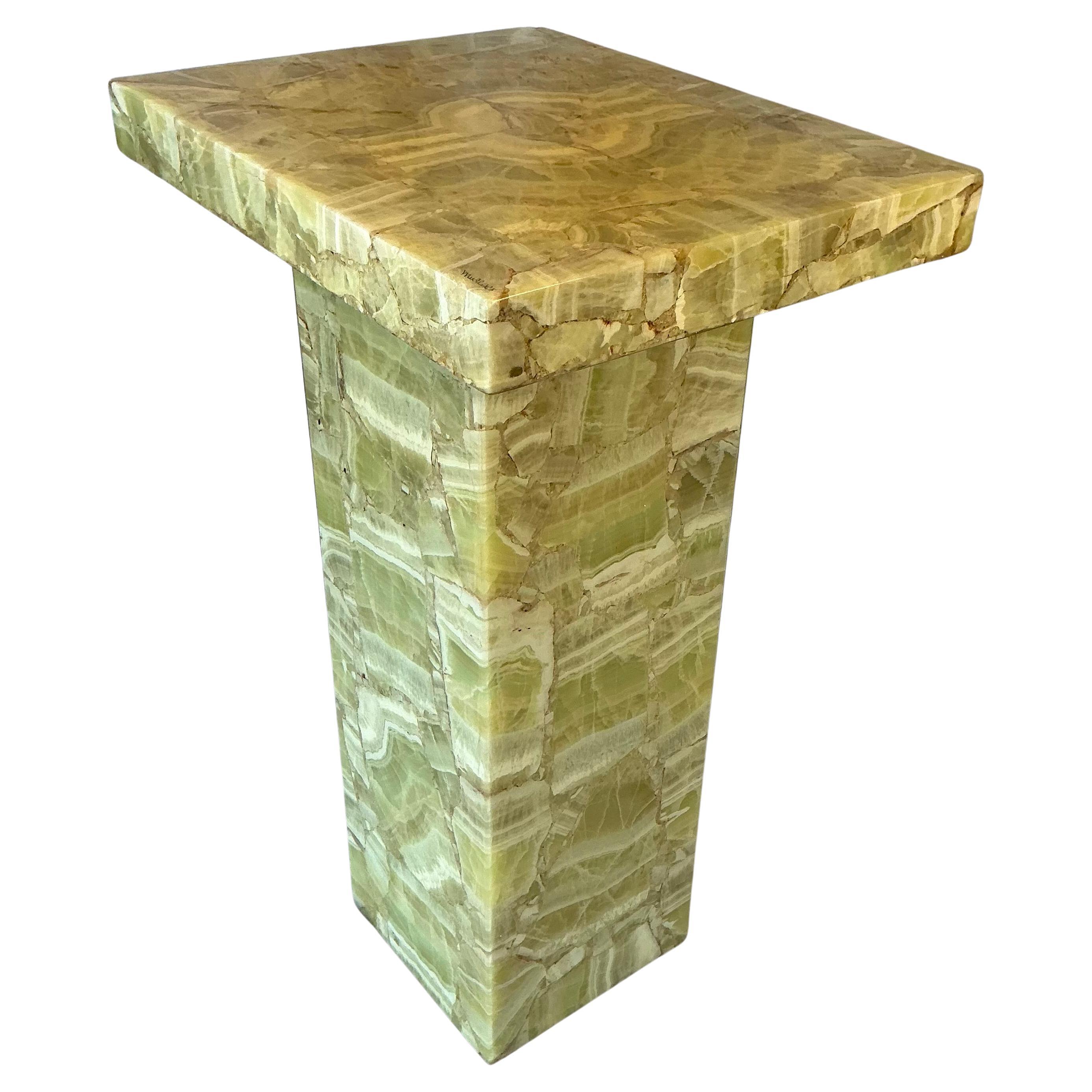 Mesa pedestal de ónix natural y resina by Mueller of Mexico en Bueno estado para la venta en Bradenton, FL
