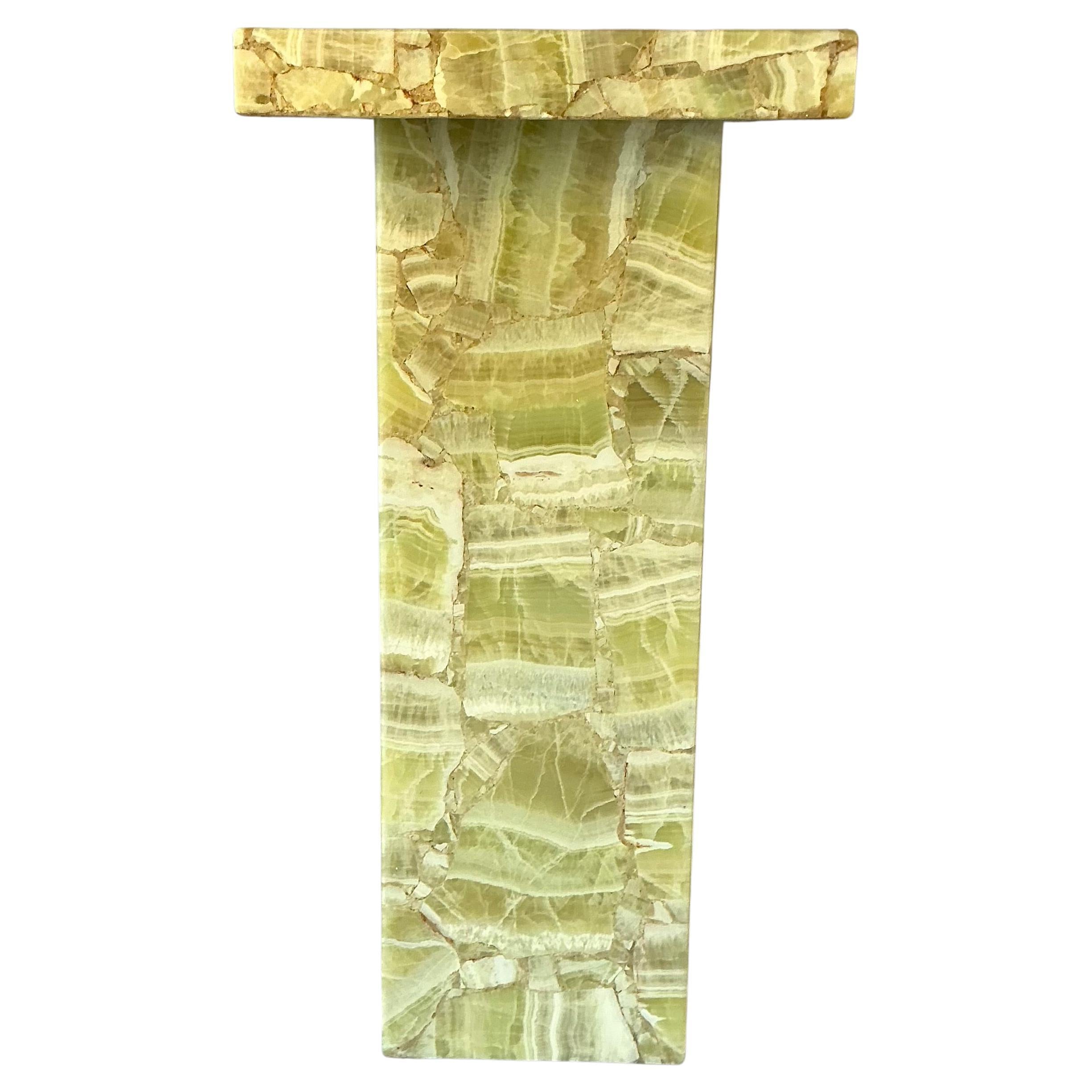 Mesa pedestal de ónix natural y resina by Mueller of Mexico en venta 2