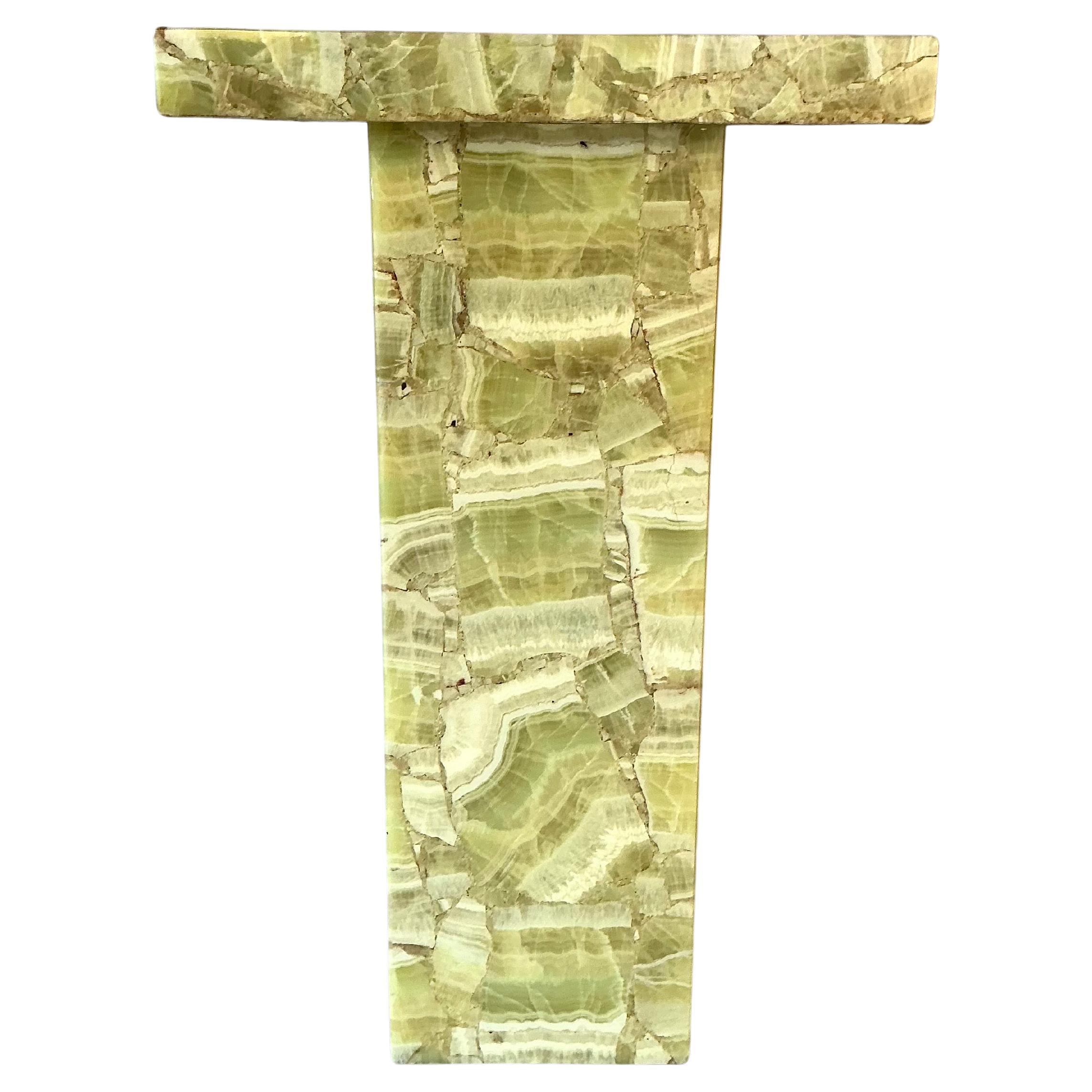 Natural Onyx and Resin Pedestal Table by Mueller of Mexico