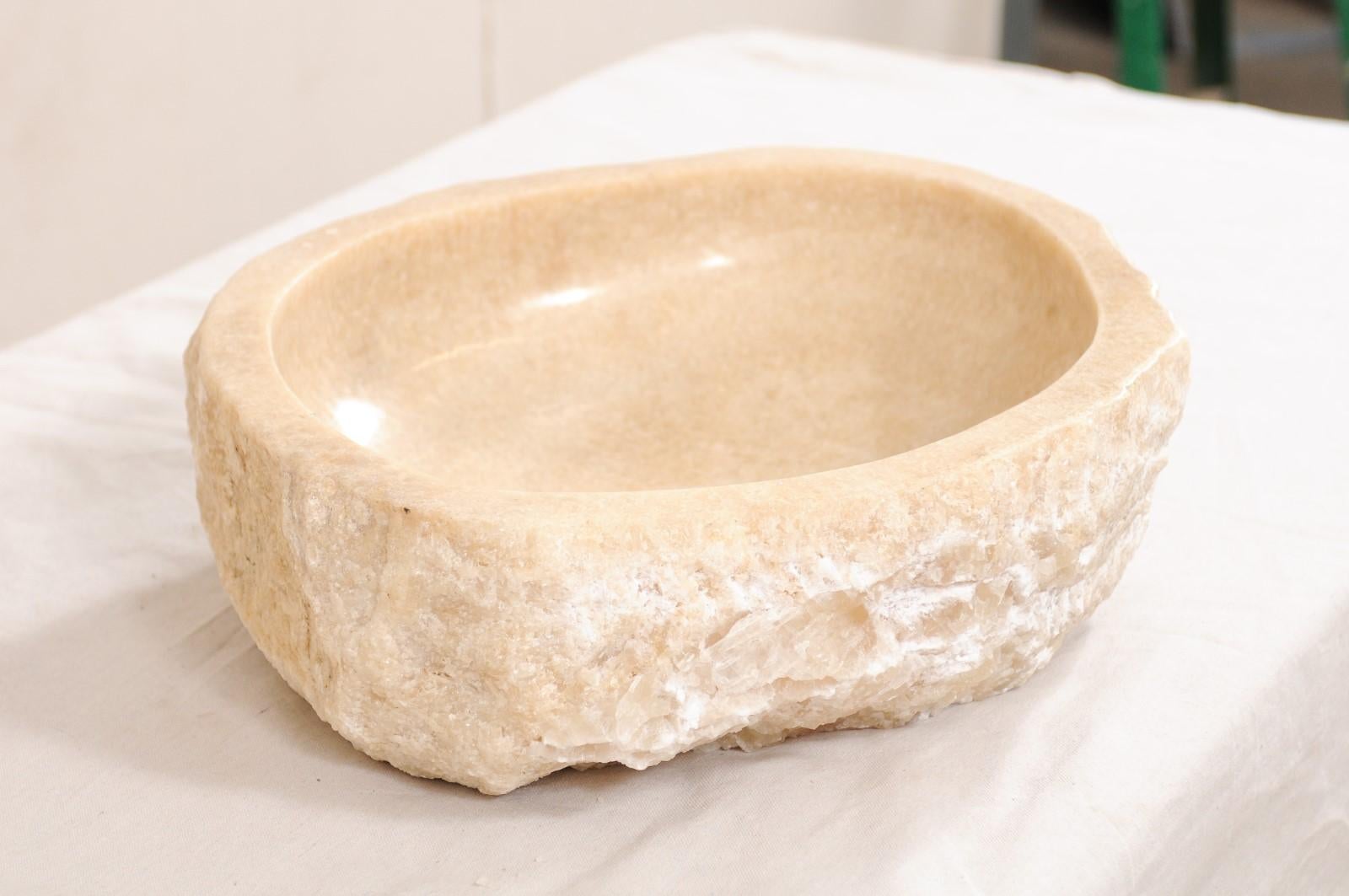 Contemporary Natural Onyx Rock Sink Vessel