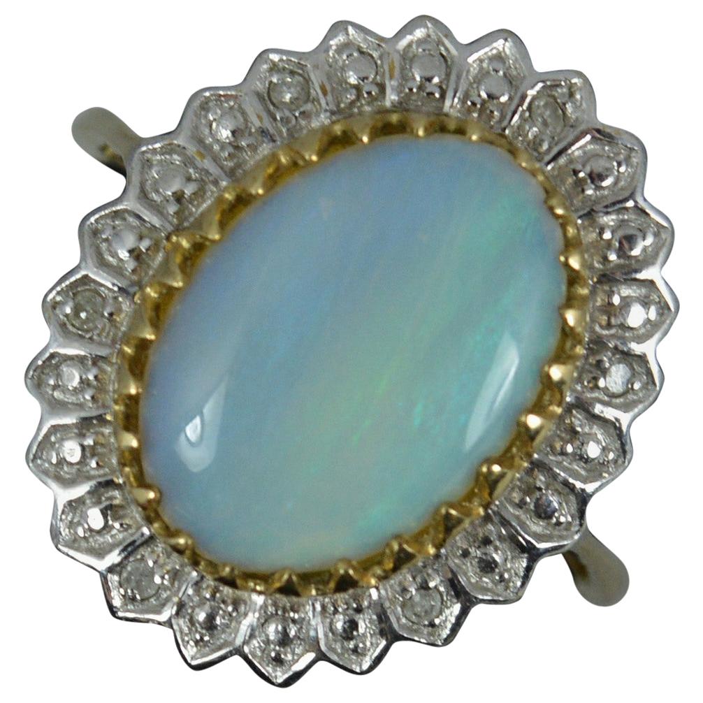 Natural Opal and Diamond 9 Carat Gold Statement Cluster Ring