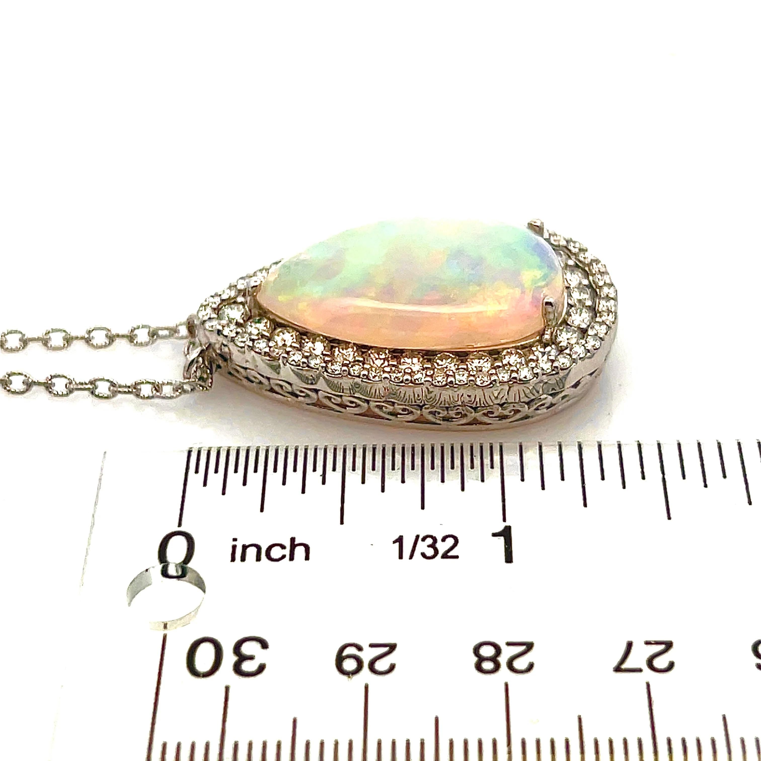 Natural Opal Diamond Necklace 20