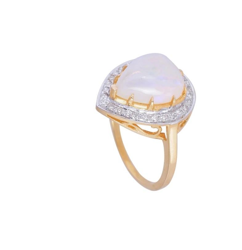 Women's Natural Opal & Diamond Ring 18K gold For Sale