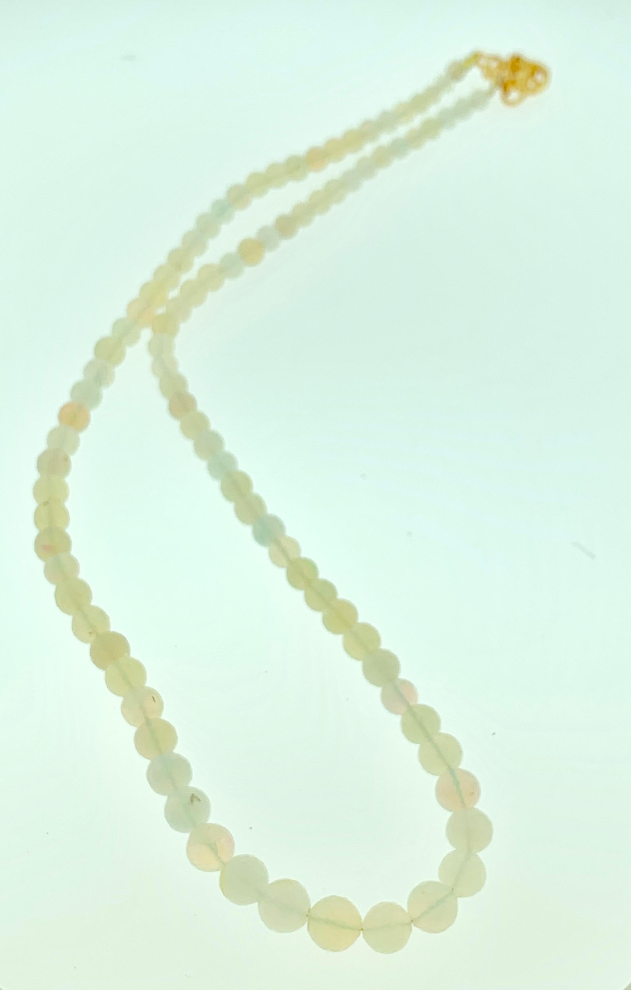 Oval Cut Natural Opal Faceted Bead Single Strand Necklace on Clearance Silver Clasp For Sale