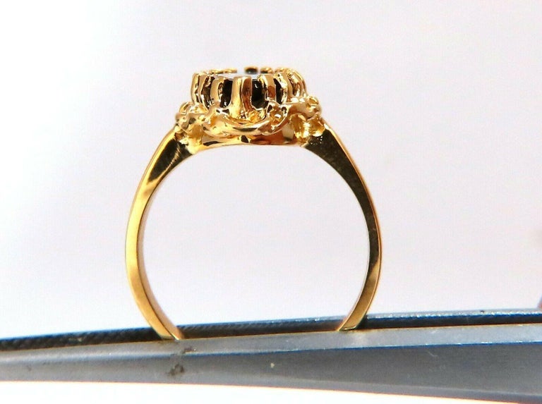 Natural Opal Inlay Black Onyx Vintage Style Ring 14 Karat For Sale