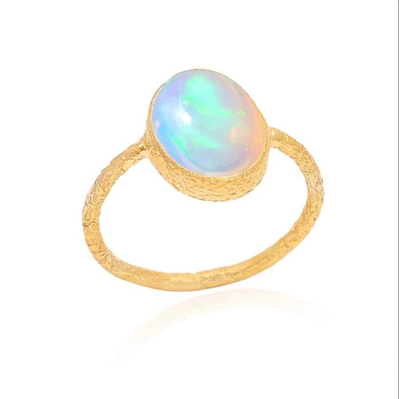 Natural Opal Ring 18K gold in vendita 3