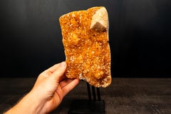 Natürlicher Orange Citrin Geode Cluster mit ästhetischen Calcit Einschlüssen