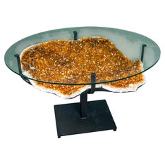 Natural Orange Citrine Geode Coffee Table
