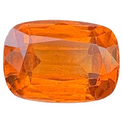 Natural Orange Garnet Gemstone: 2.69 Carat Cushion Cut January Birthstone