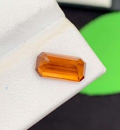 Natural Orange Garnet Gemstone: 2.73 Carat Emerald Cut, January Birthstone