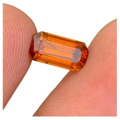 Natural Orange Garnet Gemstone: 2.73 Carat Emerald Cut, January Birthstone