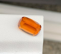 Natural Orange Garnet Gemstone: 2.93 Carat Cushion Cut January Birthstone