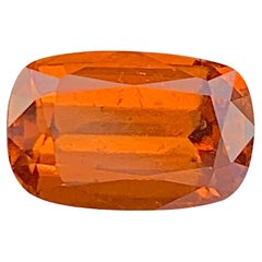 Natural Orange Garnet Gemstone: 2.93 Carat Cushion Cut January Birthstone