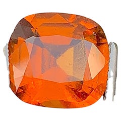 Natural Orange Garnet Gemstone: 4.23 Carat Cushion Cut January Birthstone