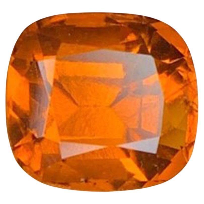 Natural Orange Grossular Garnet Gemstone: 1.81 Carat Cushion Cut