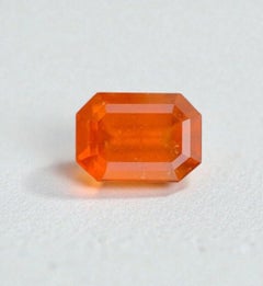 Natural Orange Grossular Garnet Gemstone: 3.13 Carat Octagon Cut For Jewelry