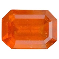 Natural Orange Grossular Garnet Gemstone: 3.13 Carat Octagon Cut For Jewelry