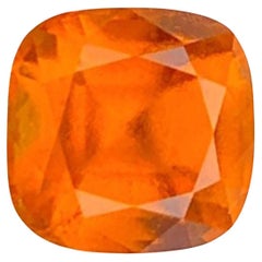 Natural Orange Grossular Garnet Gemstone: 4.75 Carat Cushion Cut