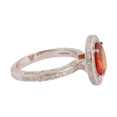 Natural 2.80cts Orange Sapphire & 0.64cts Diamond in 18k Gold